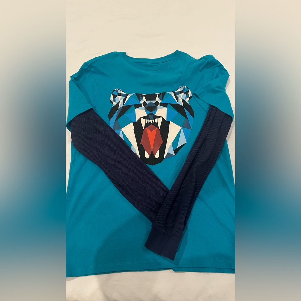 GAP Kids Blue Graphic Bear Shirt